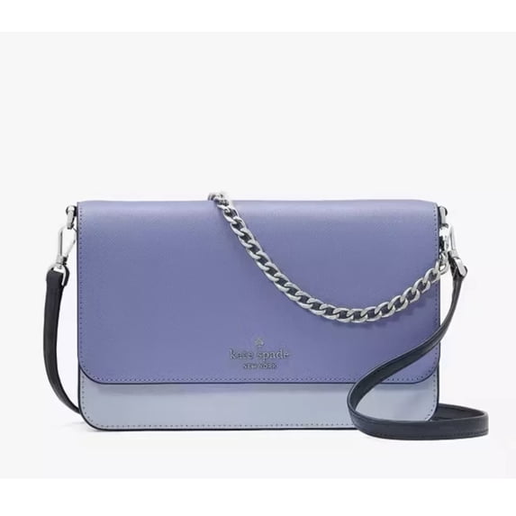 Kate Spade Madison Colorblock Flap Convertible Crossbody In Evening Blue Iris