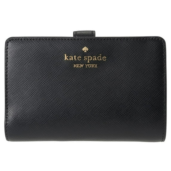Kate Spade New York Women's Madison Saffiano PVC Medium Compact Bifold Wallet (Black)