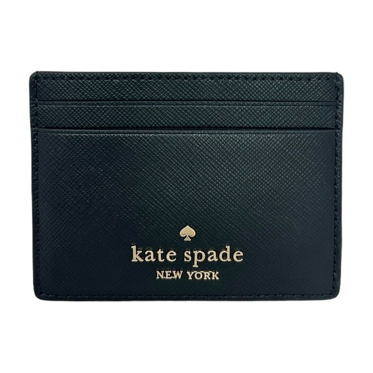 Kate Spade Madison Small Slim Card Holder Black Saffiano Leather