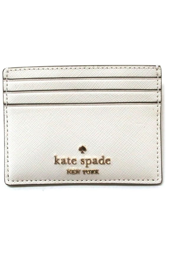 Kate Spade Madison Small Slim Card Holder Meringue Saffiano Leather Wallet KI368