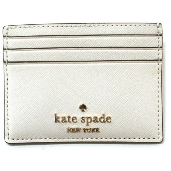 Kate Spade Madison Small Slim Card Holder Meringue Saffiano Leather Wallet KI368