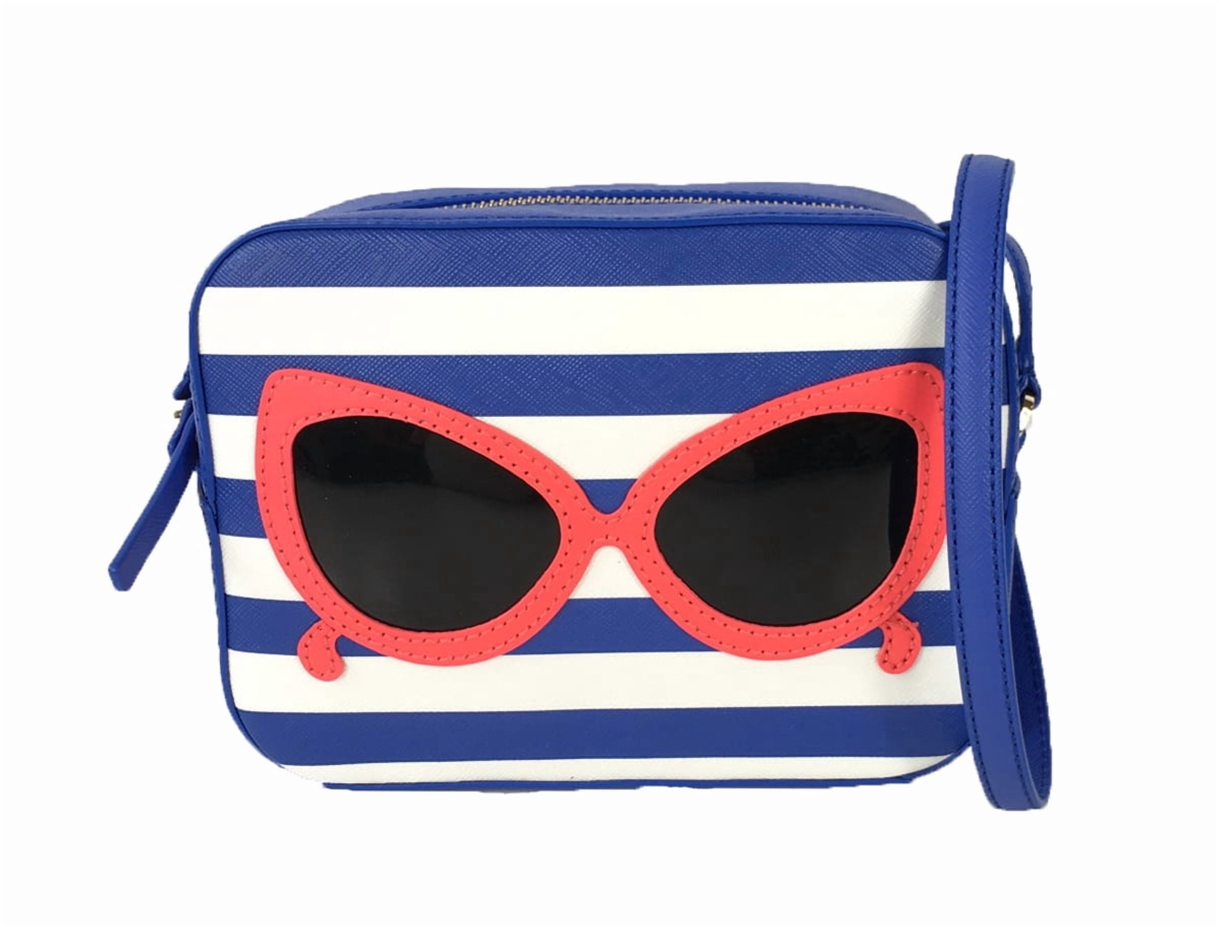 Kate Spade Make a Splash Sunglasses Mindy Crossbody, Blue/White Stripe