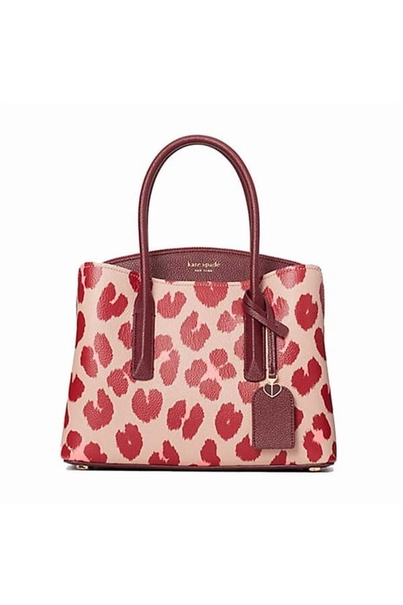 Kate Spade Margaux leopard medium satchel,Pink Multi