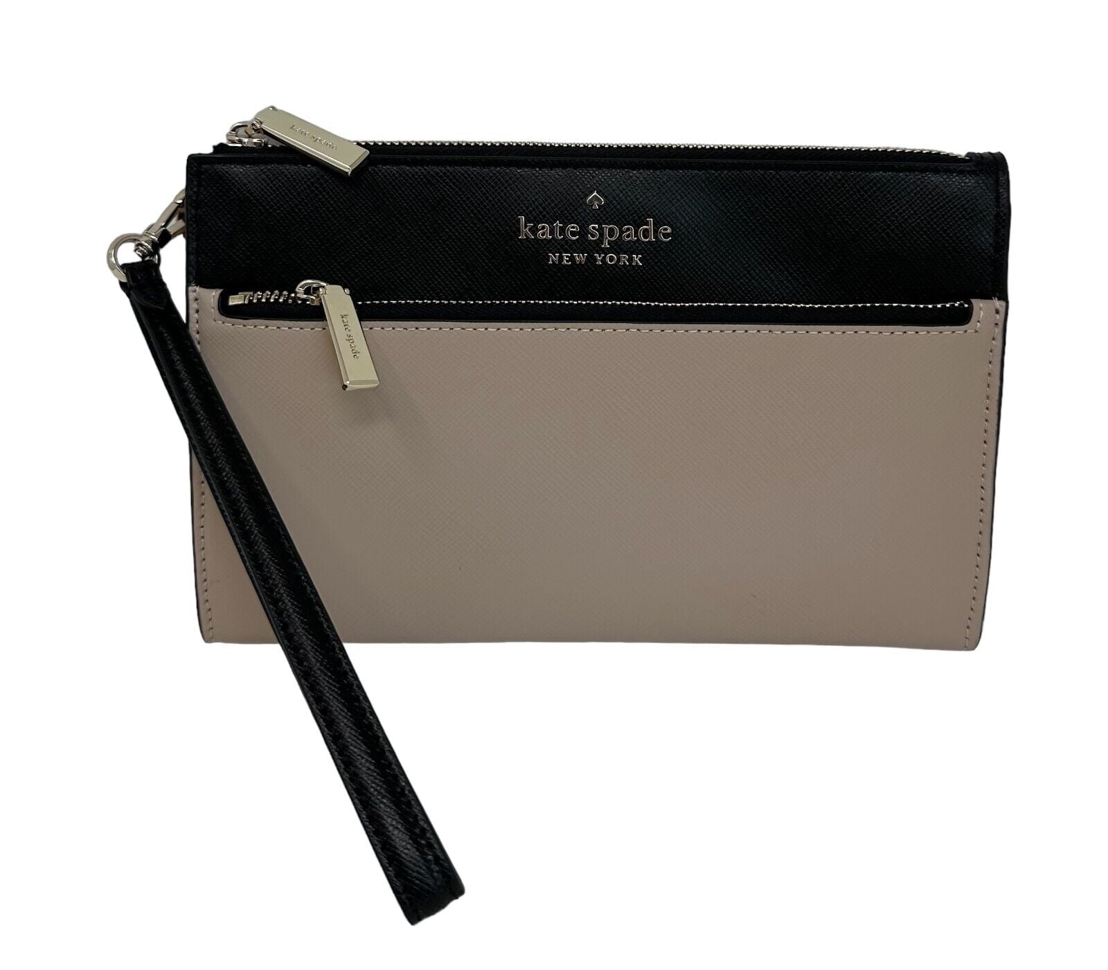 Kate Spade New Staci Saffiano Leather Double Zip Wristlet Warm