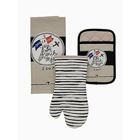 Kate Spade New York 3pc Kitchen Set - Oven Mitt, Pot Holder and Kitchen Towel