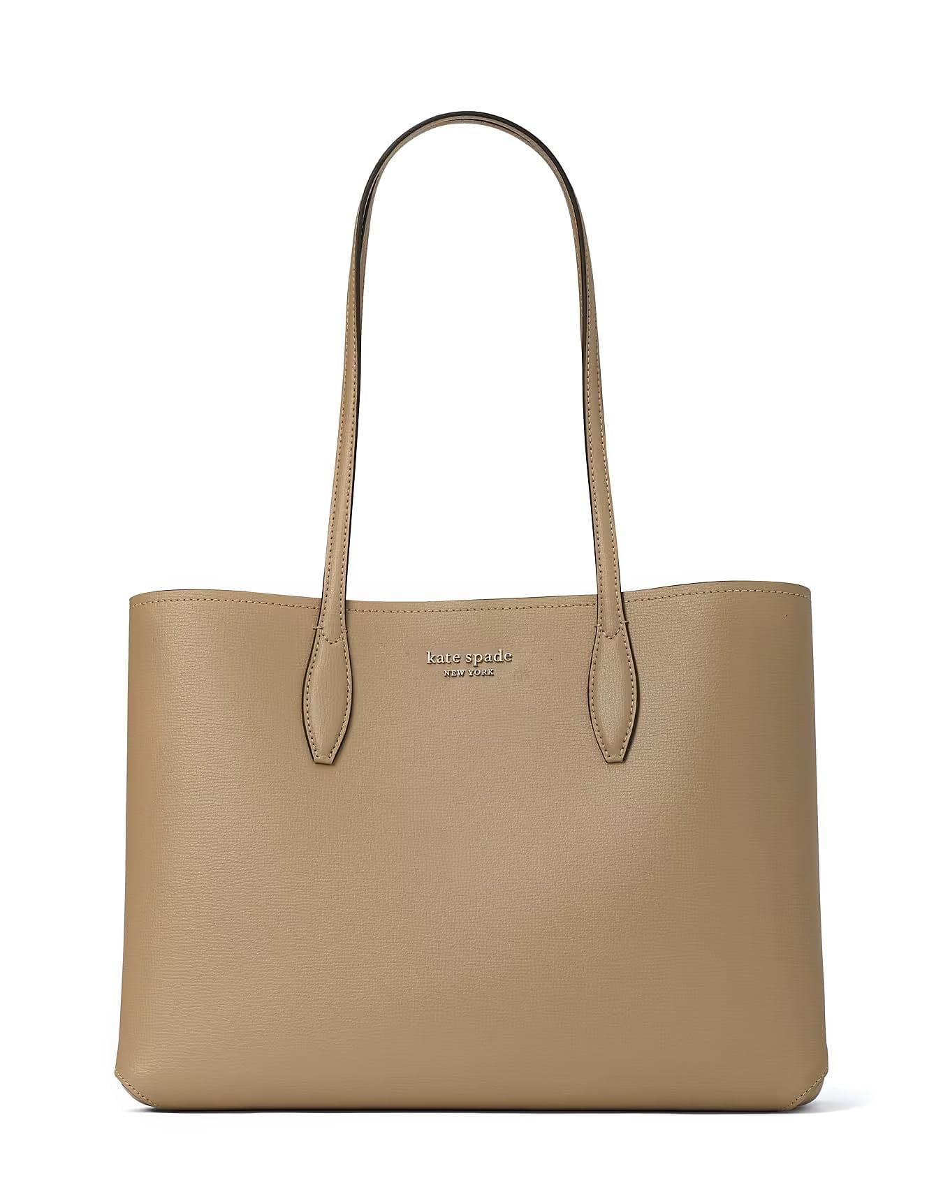 Kate Spade Large Infinite Triple Compartment Tote Bag Warm Beige Pebbled Leather Walmart