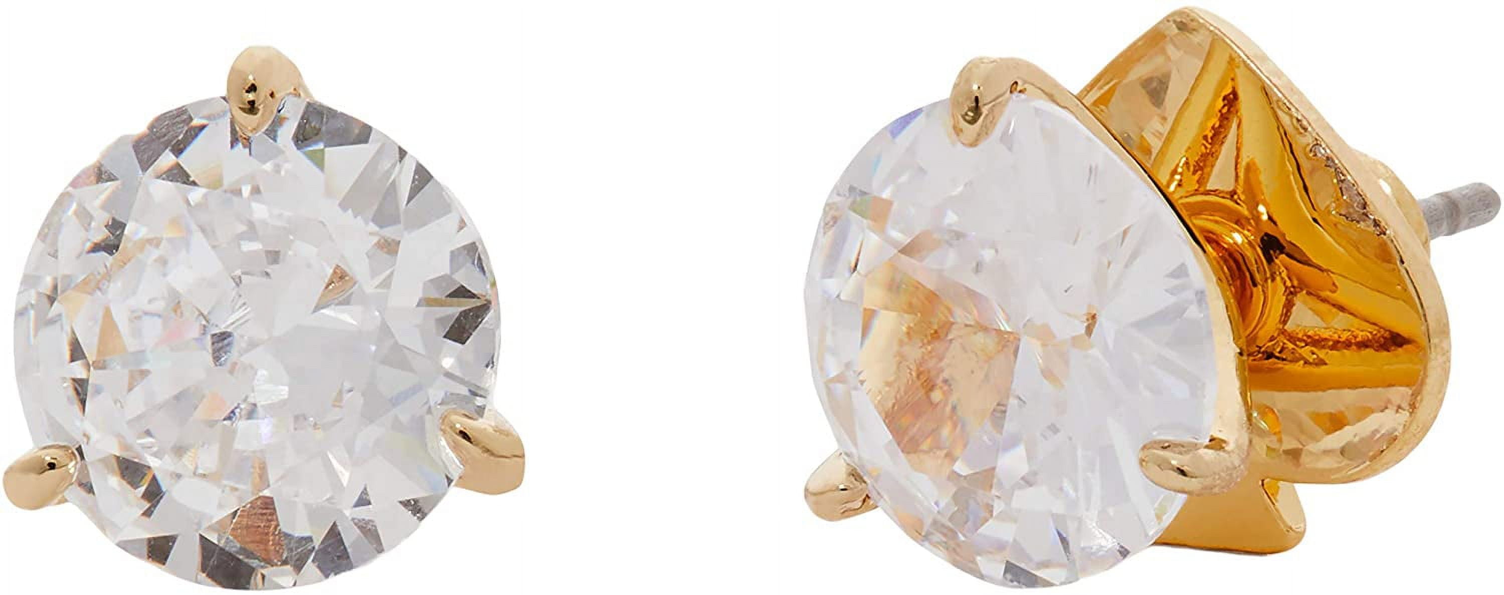 Kate Spade New York Brilliant Statements Trio Prong Studs Earrings One Size Clear Gold