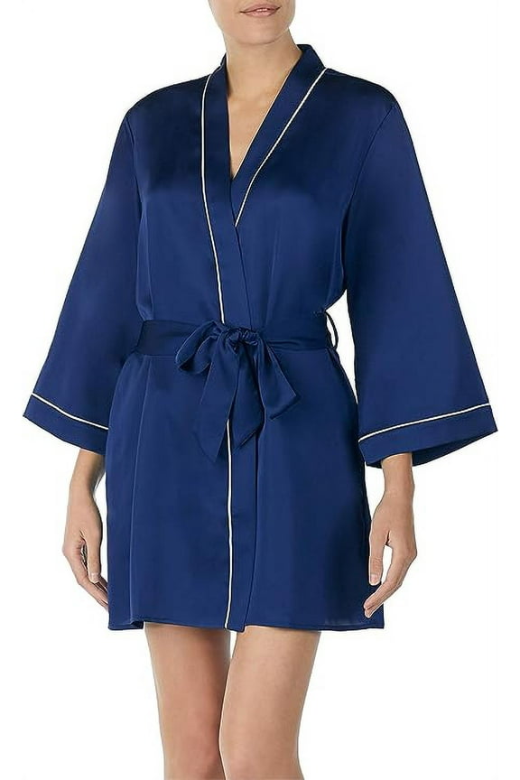 Cat Nap Charmeuse Robe Navy Medium (US 6-8)