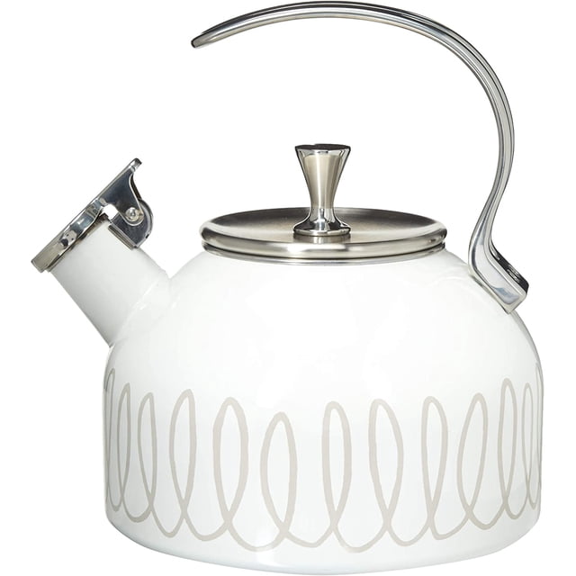 Kate Spade New York Charlotte Street Gray Metal Kettle, Grey, 2.5 qt (2.4 L)