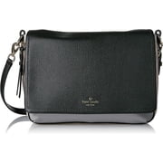 Kate Spade New York Cobble Hill Mayra Pebbled Leather Messenger Crossbody Bag, City Fog/Black/Light Shale