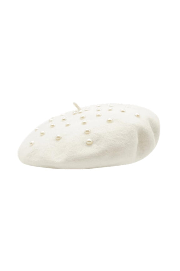 Diamante Beret Cream for Women