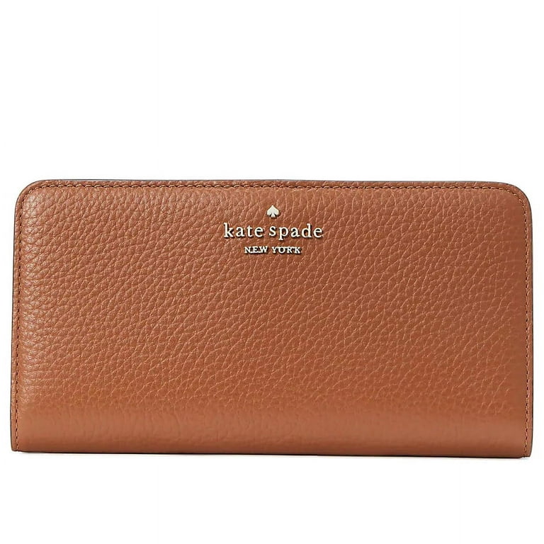 Kate Spade New York Dumpling Large Slim Pebbled Leather Bifold Wallet Warm Gingerbread Walmart