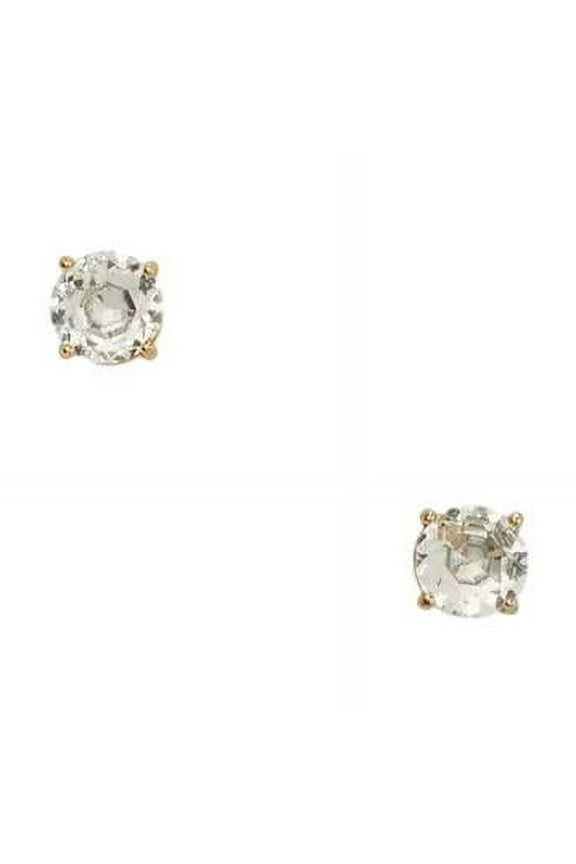 Earrings Crystal Gumdrop Studs Clear Gold Womens Jewelry Gift Classy
