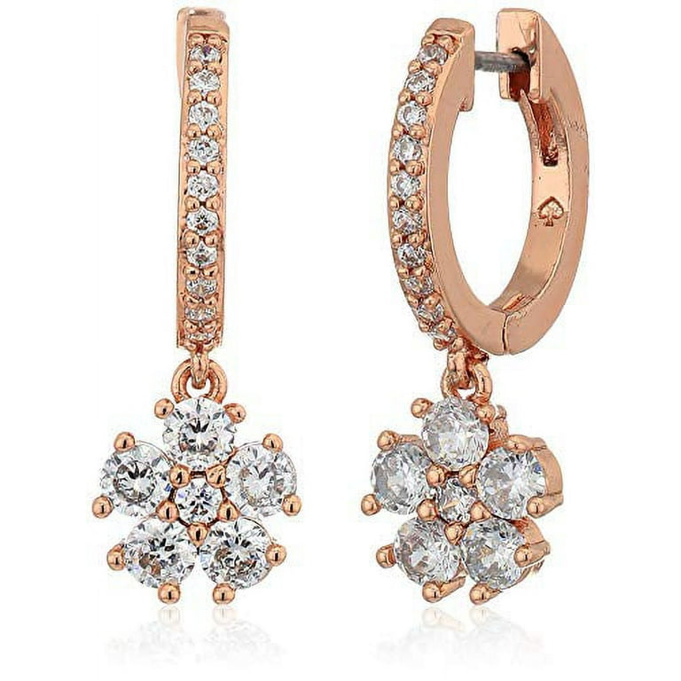 Kate Spade New York Flower Drop Huggies Earrings, Rose Gold