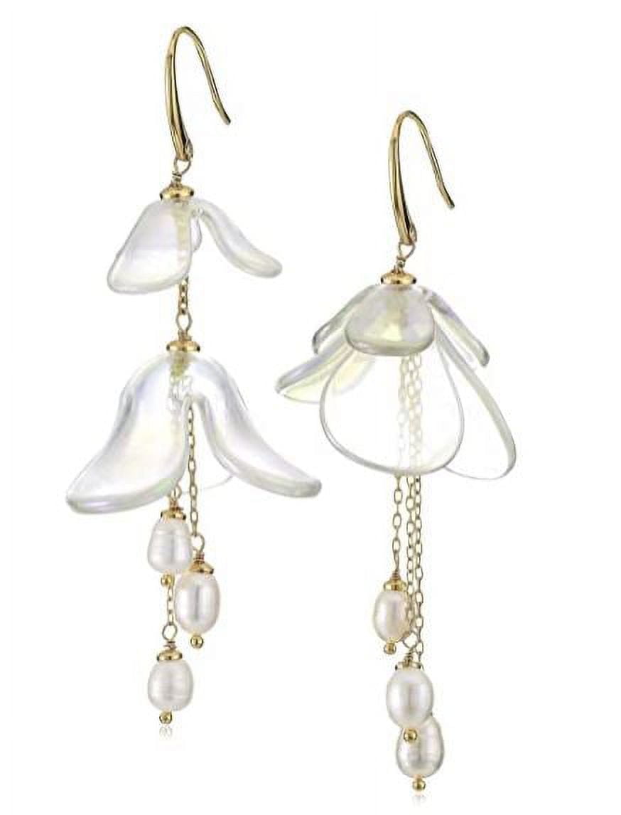 Kate Spade New York Women's Painted Petal Statement Earrings in Cream One Size