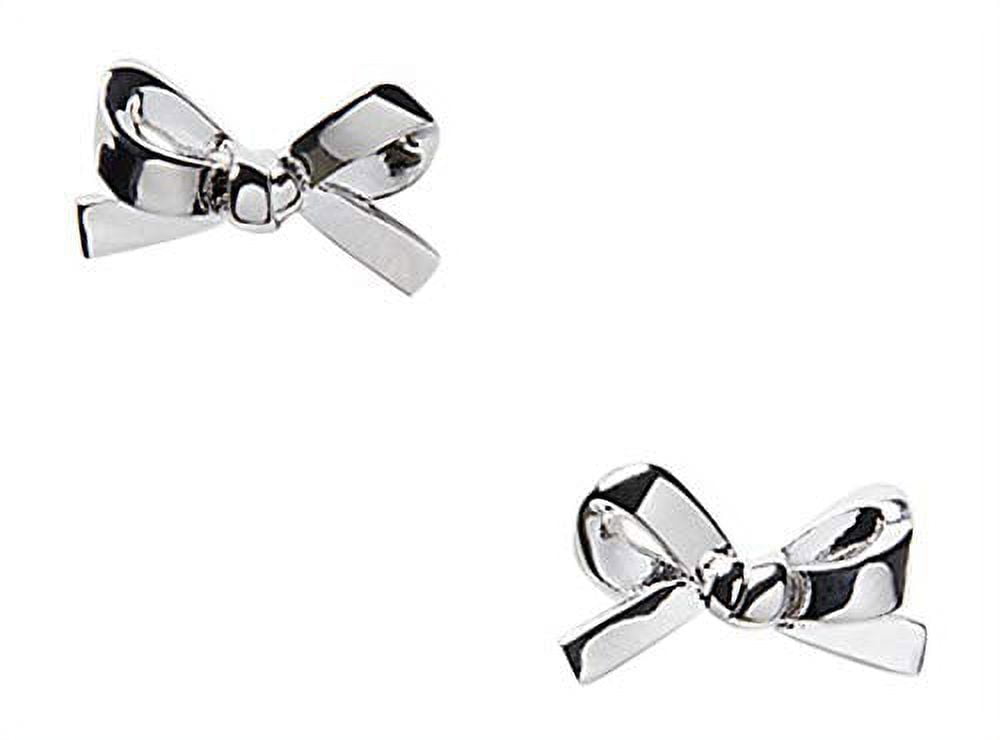 Kate Spade New York Earrings Skinny Mini Bow Studs Silvertone