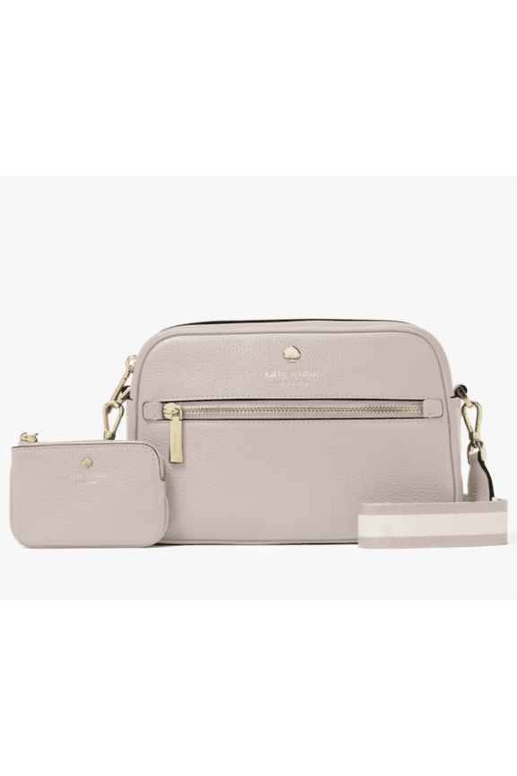 Emma Camera Bag Crossbody Pebbled Leather Designer Handbag with Zip Closure & Adjustable Strap