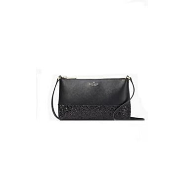 Kate Spade Ramey Flash Glitter Saffiano Crossbody, Black