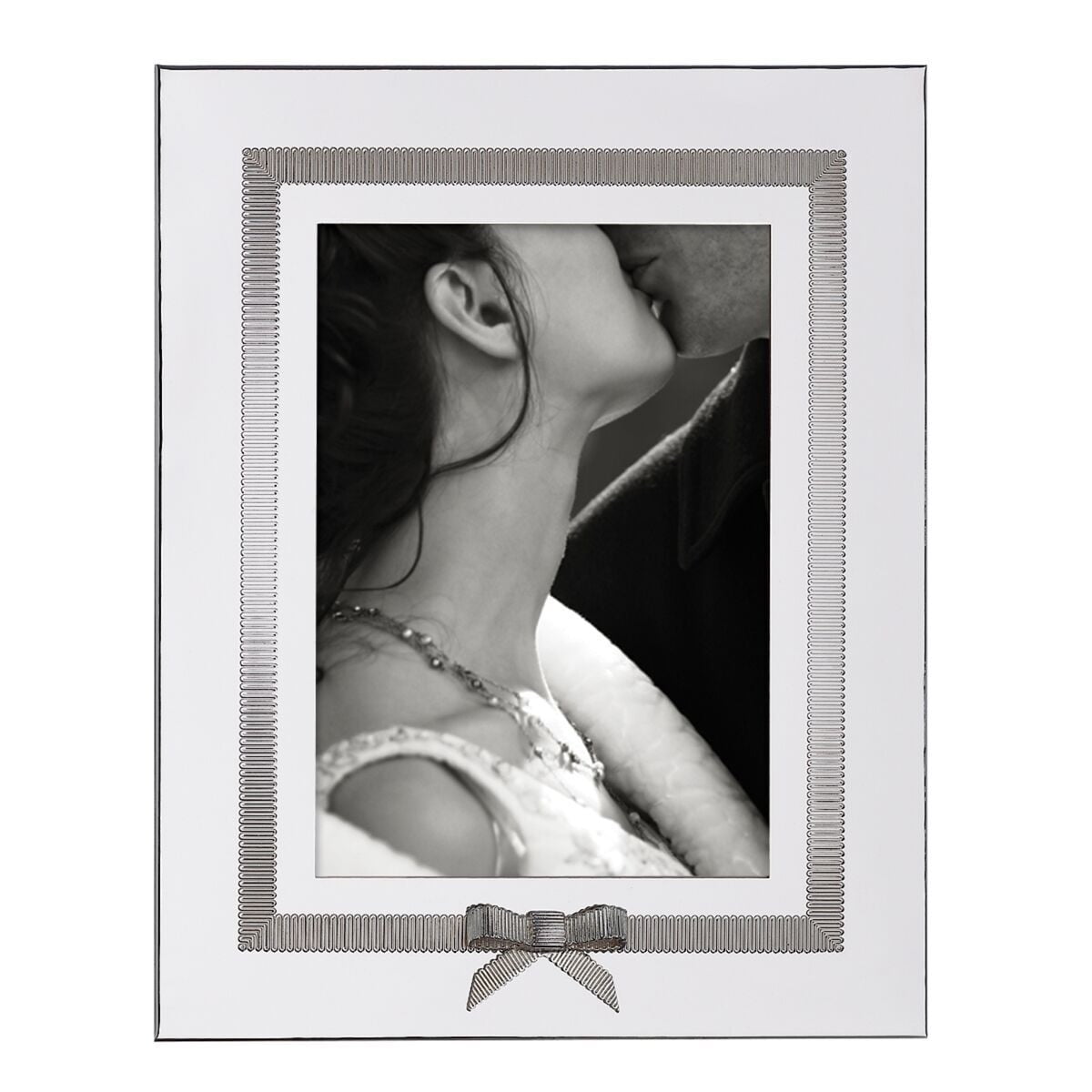 Silver Plated 5x7 Picture Frame with Ribbon and Bow