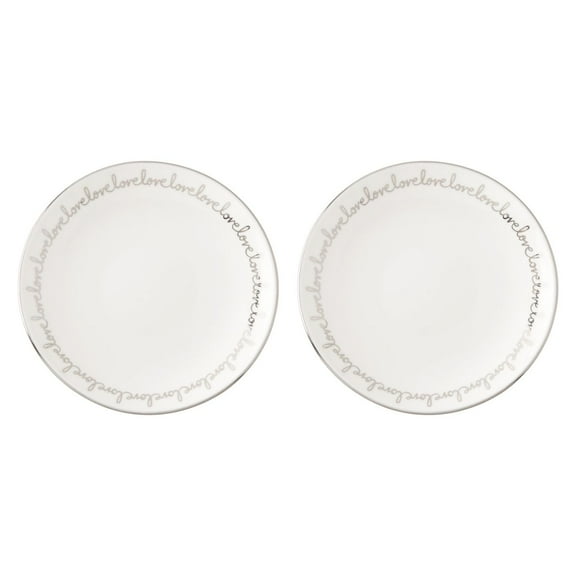 Kate Spade New York Key Court 2-Piece Tidbit Plate Set, White