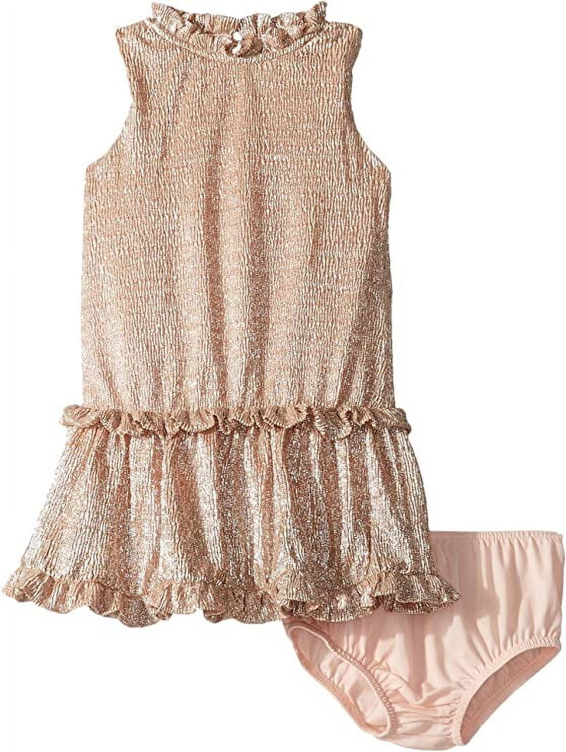 Kate Spade New York Kids Baby Girl s Metallic Ruffle Dress Infant Gold 18 Months Walmart