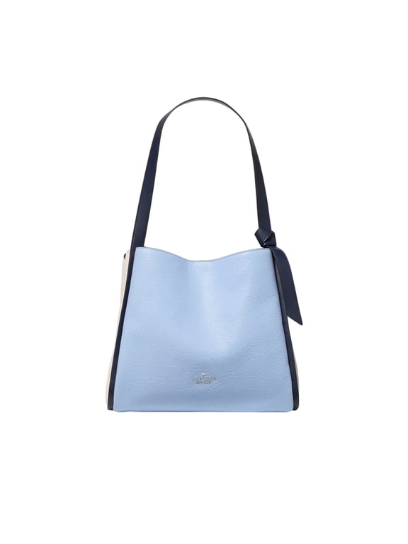 Knott Colorblock Large Carryall Tote Bag KM662 – Pebbled Leather Designer Handbag with Snap Closure & Center Zip Divider