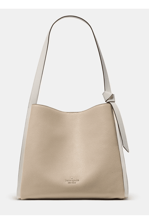 Knott Colorblock Large Carryall Tote Bag KM662 Pebbled Leather Designer Handbag with Snap Closure & Center Zip Divider