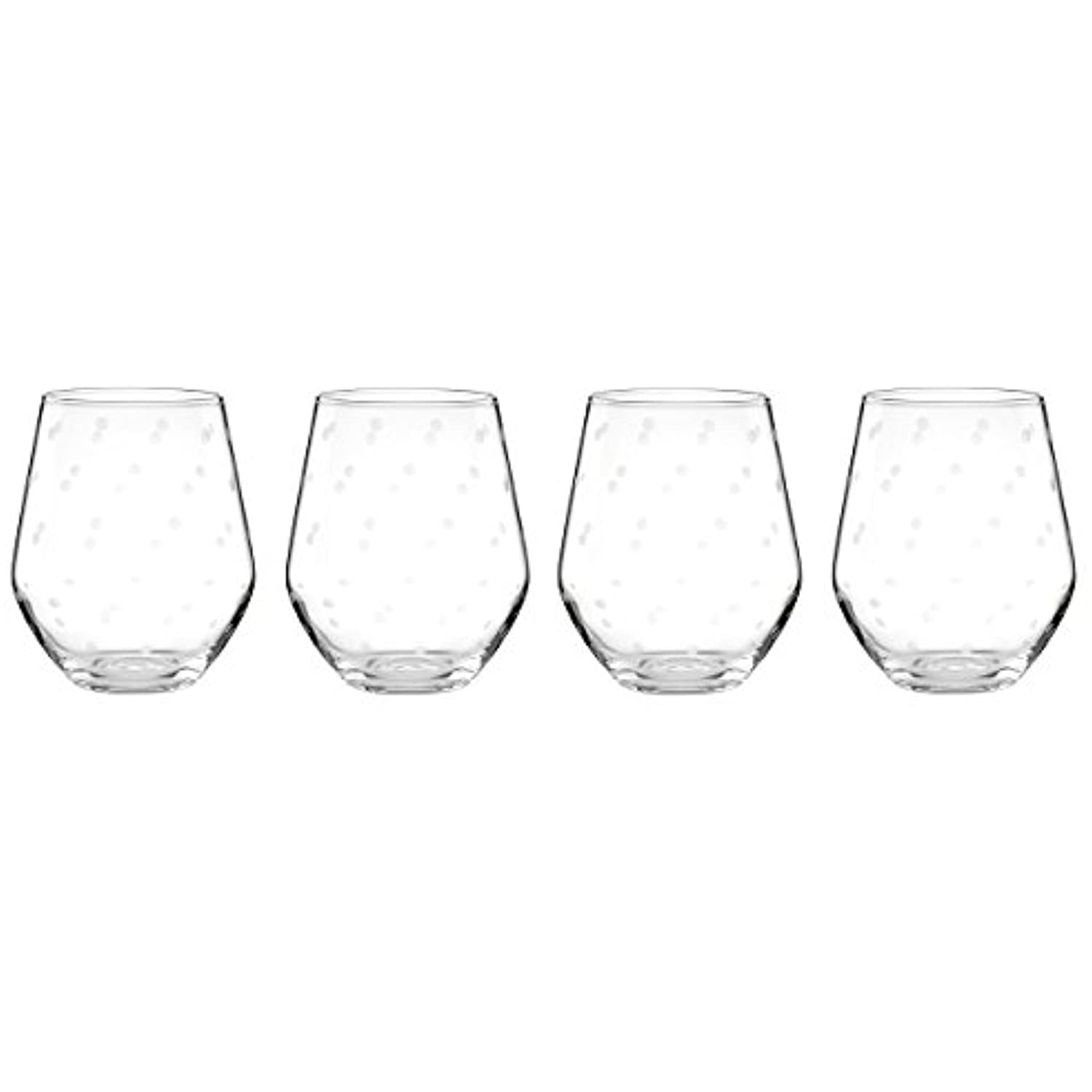 Kate Spade New York Larabee Dot 4Piece Stemless White Wine Glass Set