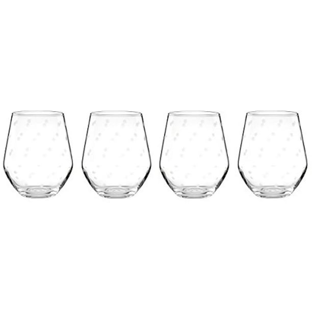 Kate Spade New York Larabee Dot 4Piece Stemless White Wine Glass Set