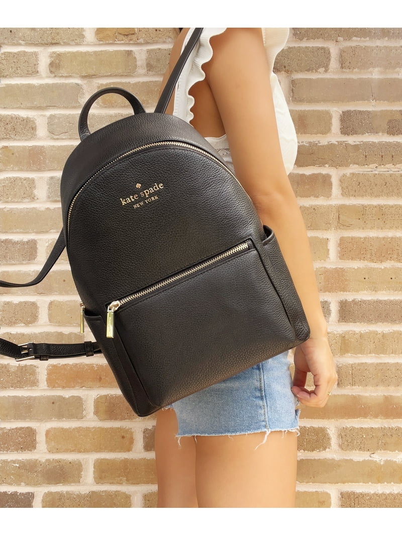 Kate Spade Black Pebbled Leather Dome Backpack, Medium