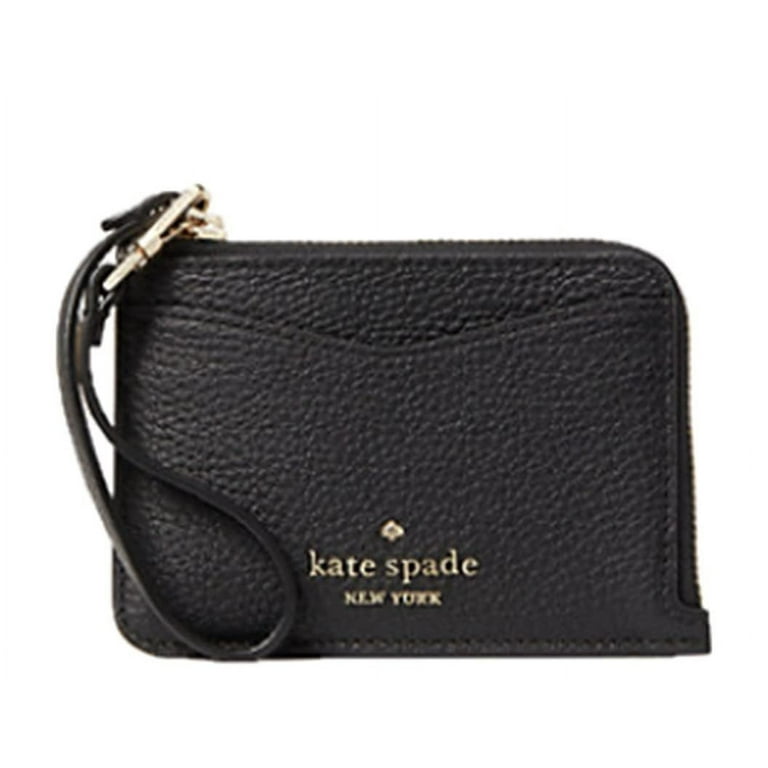 Kate Spade NY Leila Leather Card Holder Wristlet, Black Small