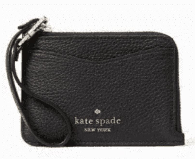 Kate Spade New York Leila Leather Card Holder Wristlet, Black