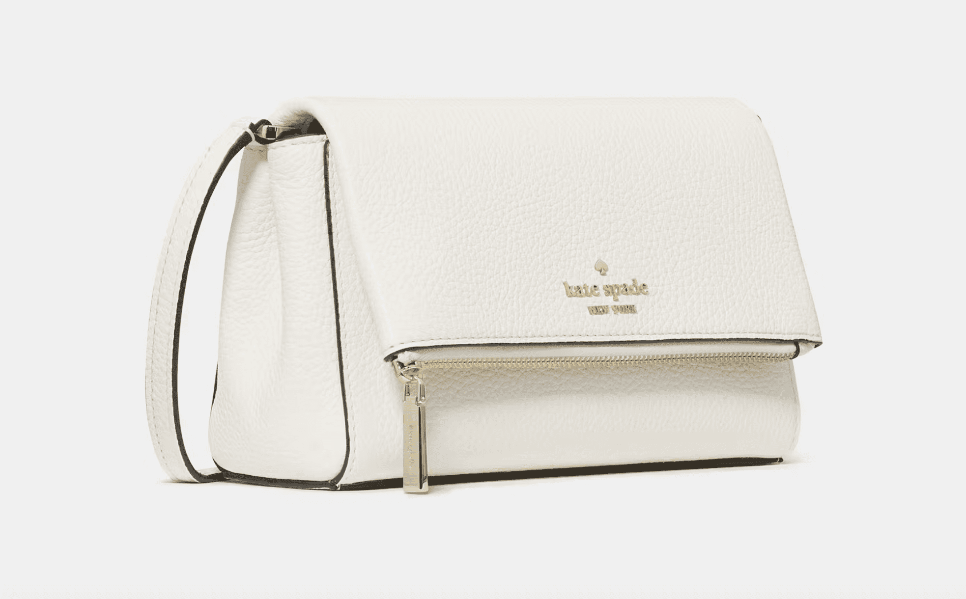 Kate Spade New York Leila Mini Crossbody Bag, Pebbled Leather, Adjustable Strap, Argento Hardware