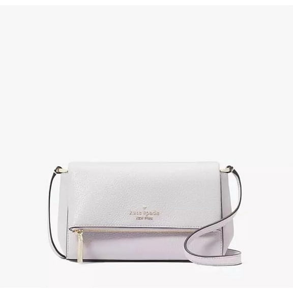 Kate Spade New York Leila Mini Zip Lilac Moonlight Pebble Leather Crossbody Bag, Lilac Moonlight