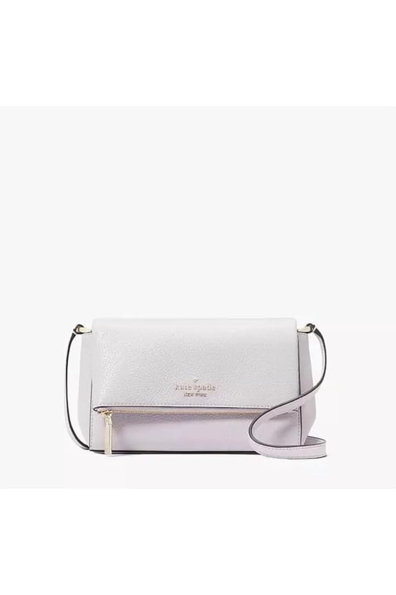 Leila Mini Zip Lilac Moonlight Pebble Leather Crossbody Bag, Lilac Moonlight