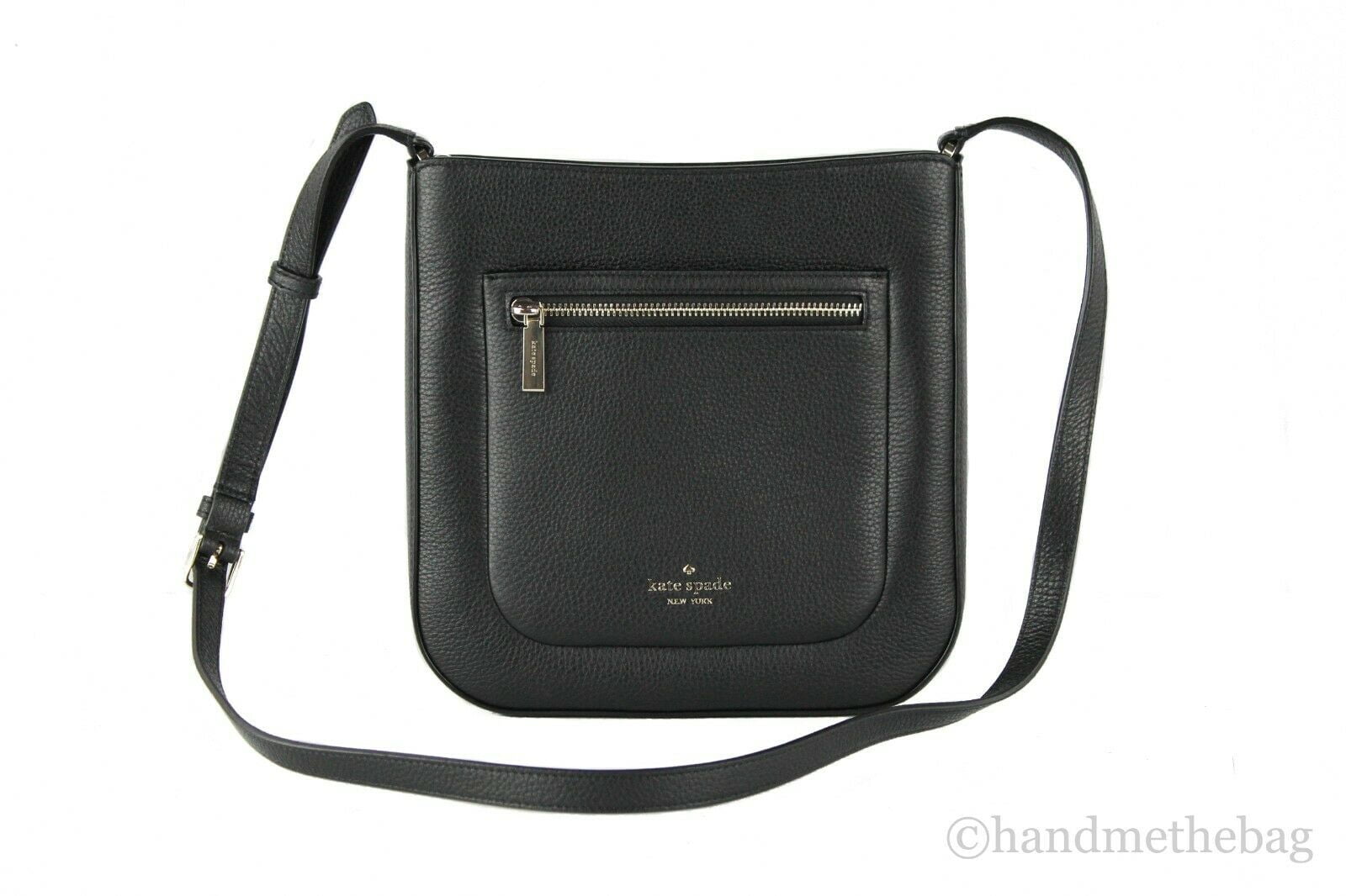 Kate Spade Black Leather Zipper Crossbody Purse Shoulder Bag Cross