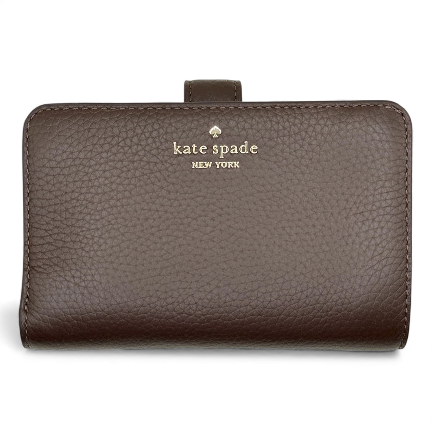 Kate Spade New York Lena Pebbled Leather Medium Bifold Wallet (Hot Fudge)