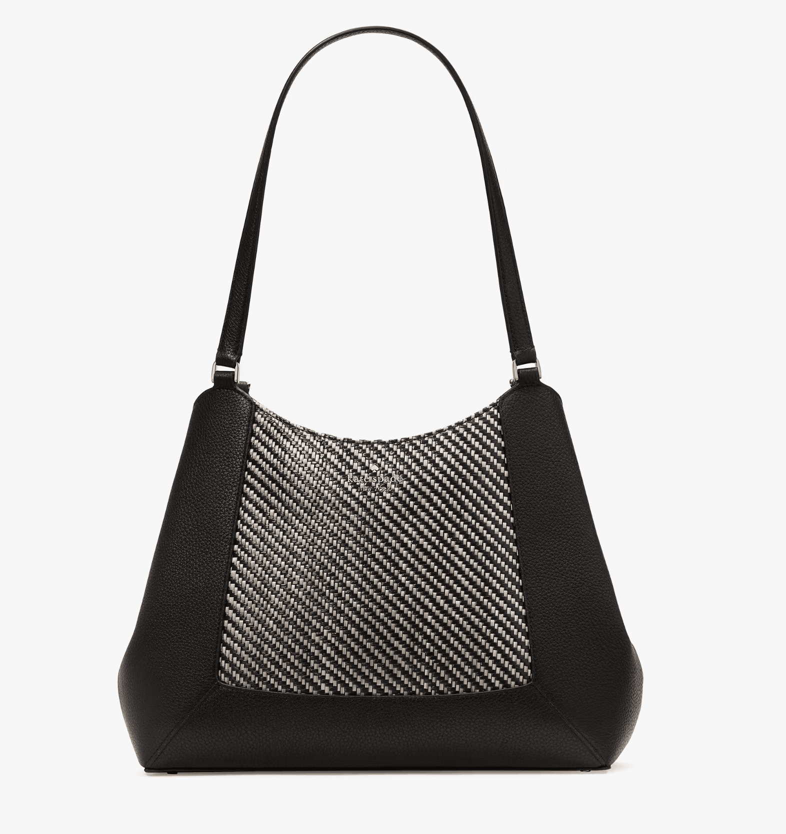 Kate Spade New York Lena Straw Triple Compartment Shoulder Bag - Natural/Pebbled Leather