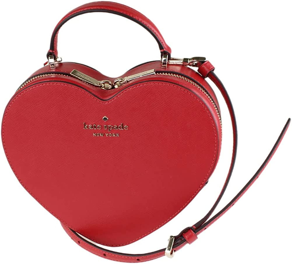 NWT Kate Spade Love Shack Heart Crossbody Purse Leather Candied Cherry Red  New
