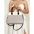 thumbnail image 1 of Kate Spade New York Madison Medium Satchel Handbag Platinum Gray, 1 of 3