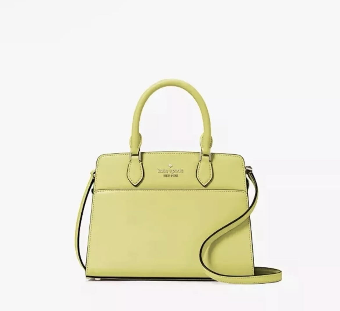 KATE SPADE NEW YORK Madison Small Satchel Handbag Crossbody, Lime Slice