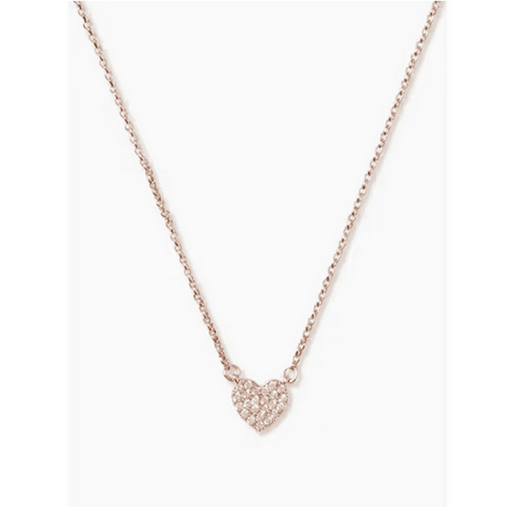 Kate Spade New York Necklace Yours Truly Pave Heart Mini Pendant Rose Gold