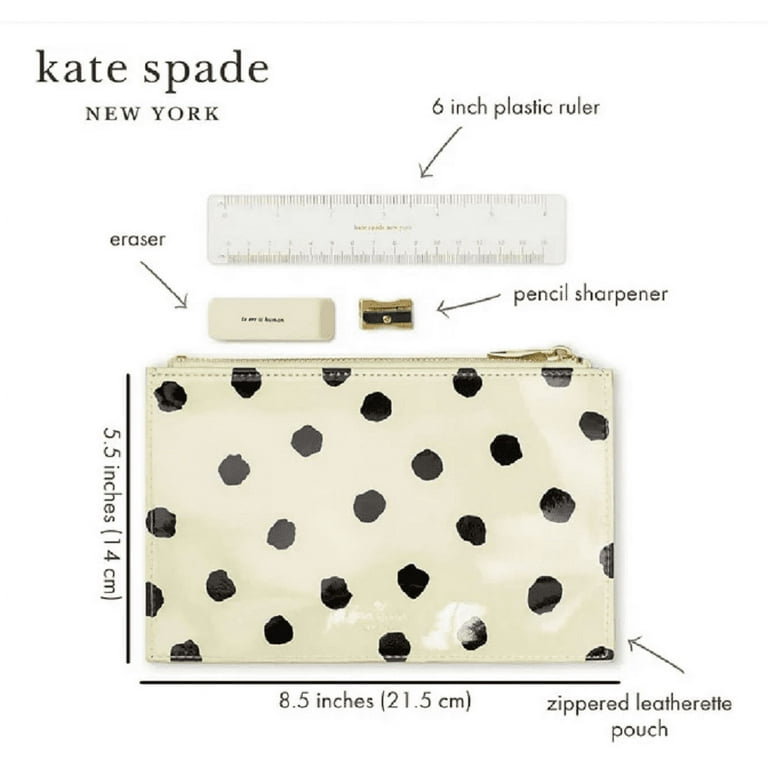 Kate Spade New York Polka Dot Pencil Case - Black