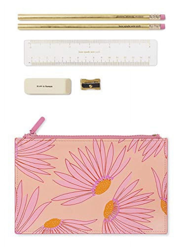Kate Spade New York Pink Floral Pencil Pouch Including 2 Pencils