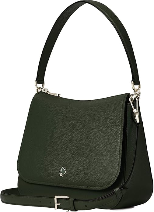 Kate Spade New York Polly Medium Convertible Leather Flap Shoulder Bag,Deep Evergreen