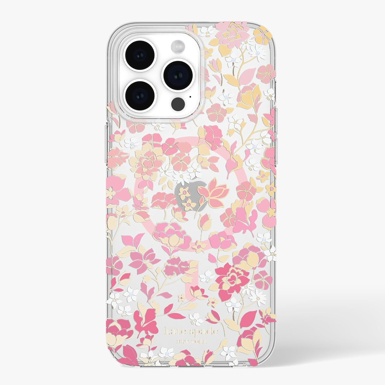 Kate Spade New York Protective Hard Shell Case with MagSafe for Apple iPhone 15 Pro Max - Flowerbed Pink