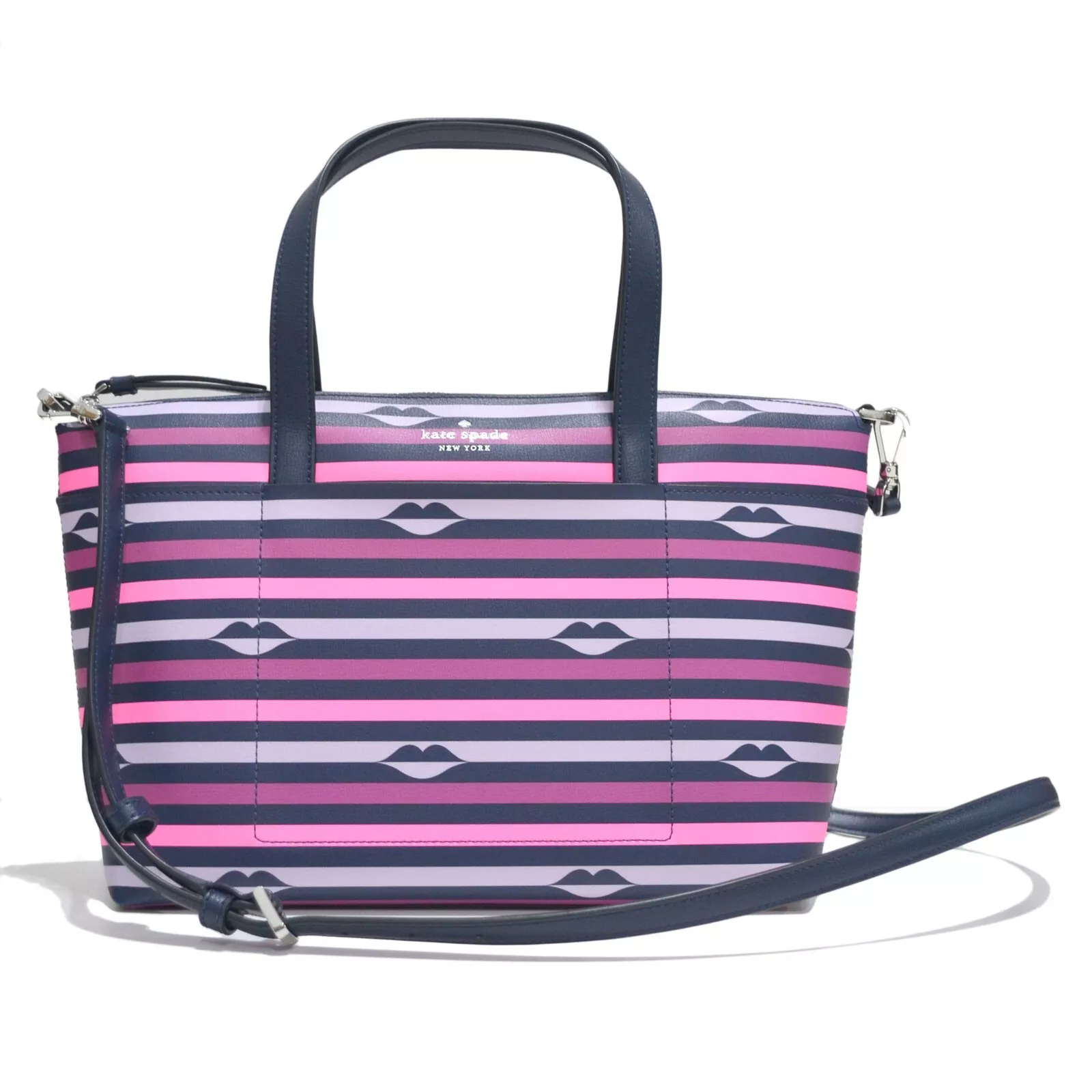 Kate Spade New York Purse Patrice Satchel (Pink Stripe Multi)