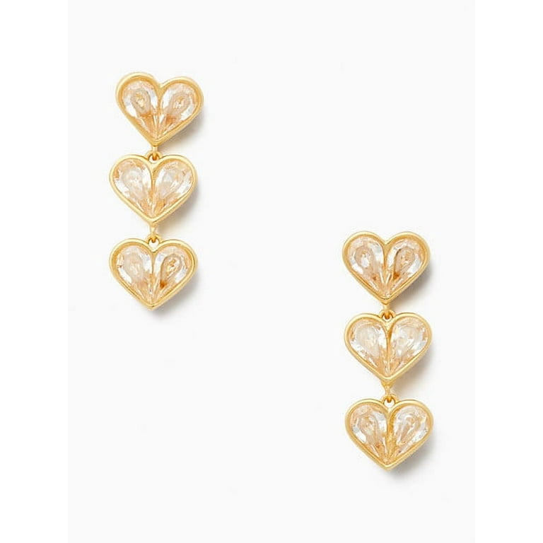 Kate Spade Women s Rock Solid Stone Heart Linear Earrings