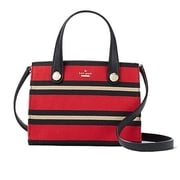 Kate Spade New York Womens Stewart Street Little Joy ribbed woven cotton fabric Tote, Red/Black/White