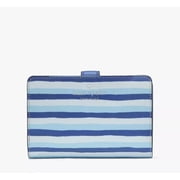 Kate Spade New York Schuyler Wave Stripe Medium Compact Bifold Wallet In Blue Multi